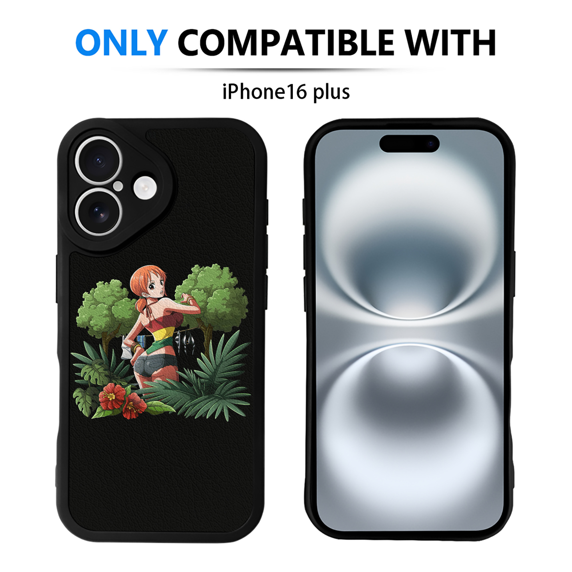 （画像用） ワンピース ナミ ONE PIECE Nami 【iPhone 16シリーズ対応】シリコンスマホケース（レザー調） 材質：シリコン